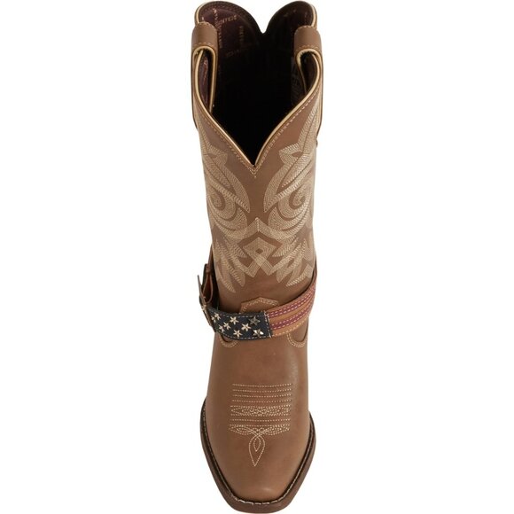 Durango Ladies Brown Khaki Flag Accessory Shank Strap Western Boots Size 9 - Picture 5 of 6